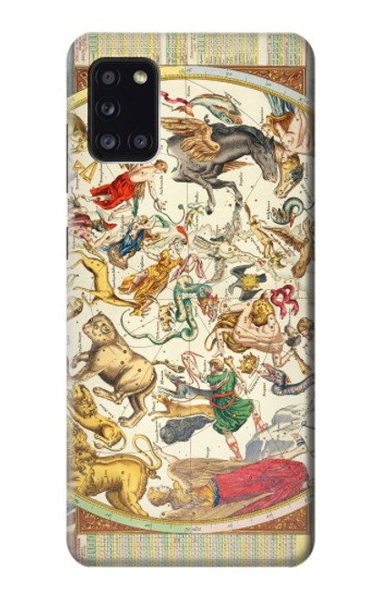 W3145 Antique Constellation Star Sky Map Hard Case and Leather Flip Case For Samsung Galaxy A31