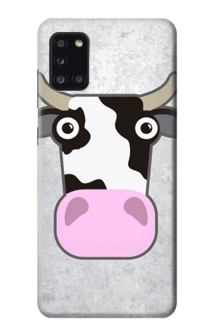 W3257 Cow Cartoon Hard Case and Leather Flip Case For Samsung Galaxy A31