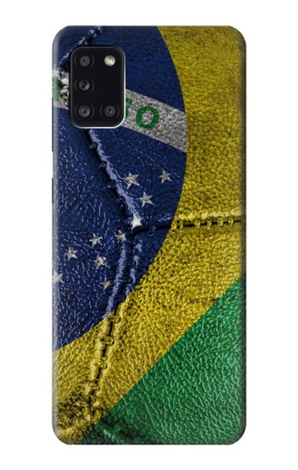 W3297 Brazil Flag Vintage Football Graphic Hard Case and Leather Flip Case For Samsung Galaxy A31