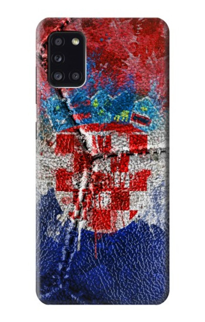 W3313 Croatia Flag Vintage Football Graphic Hard Case and Leather Flip Case For Samsung Galaxy A31