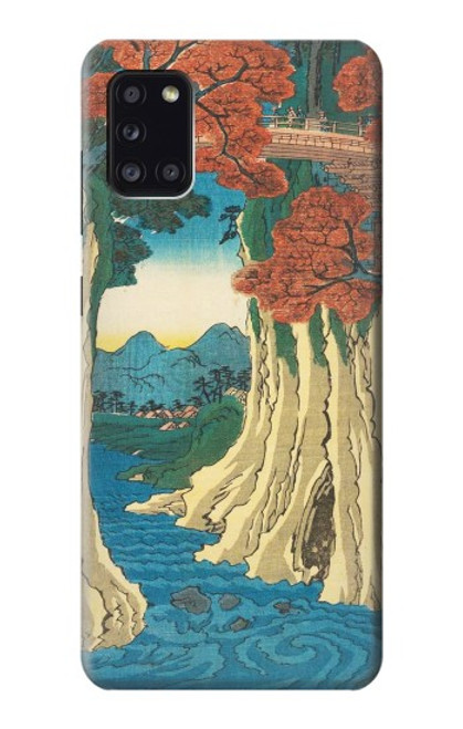 W3348 Utagawa Hiroshige The Monkey Bridge Hard Case and Leather Flip Case For Samsung Galaxy A31