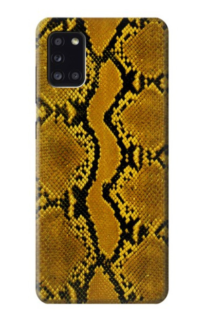 W3365 Yellow Python Skin Graphic Print Hard Case and Leather Flip Case For Samsung Galaxy A31