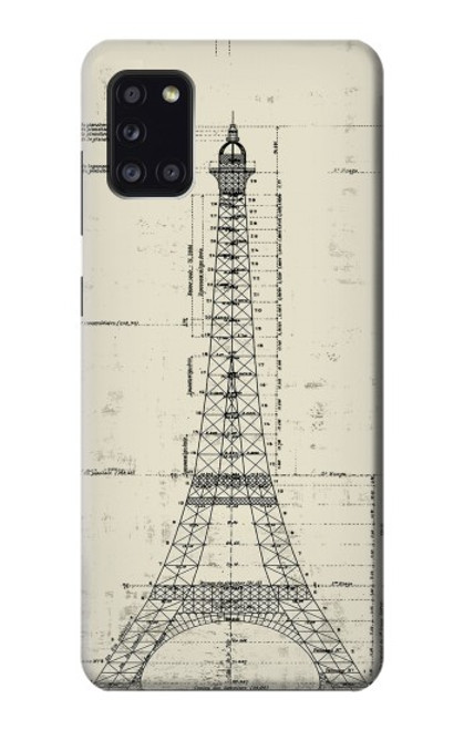 W3474 Eiffel Architectural Drawing Hard Case and Leather Flip Case For Samsung Galaxy A31