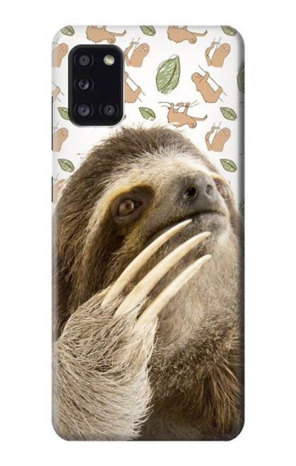 W3559 Sloth Pattern Hard Case and Leather Flip Case For Samsung Galaxy A31