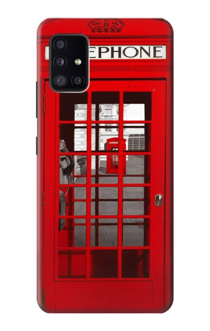 W0058 British Red Telephone Box Hard Case and Leather Flip Case For Samsung Galaxy A41
