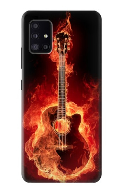 W0415 Fire Guitar Burn Hard Case and Leather Flip Case For Samsung Galaxy A41