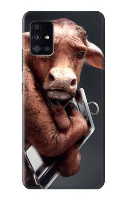 W1271 Crazy Cow Hard Case and Leather Flip Case For Samsung Galaxy A41