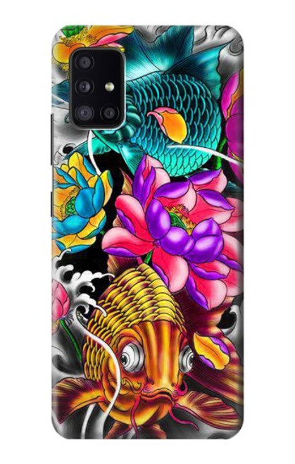 W1630 Fish Japanese Oriental Tattoo Hard Case and Leather Flip Case For Samsung Galaxy A41