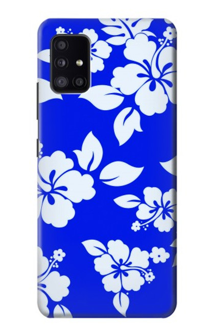 W2244 Hawaiian Hibiscus Blue Pattern Hard Case and Leather Flip Case For Samsung Galaxy A41