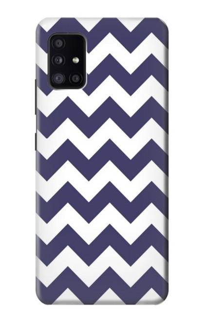 W2345 Navy Blue Shavron Zig Zag Pattern Hard Case and Leather Flip Case For Samsung Galaxy A41