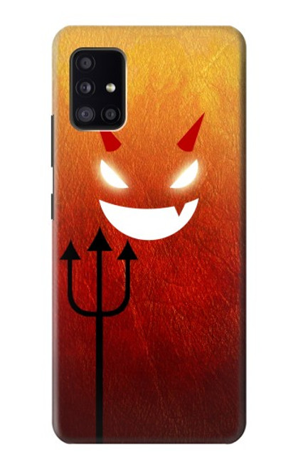 W2454 Red Cute Little Devil Cartoon Hard Case and Leather Flip Case For Samsung Galaxy A41