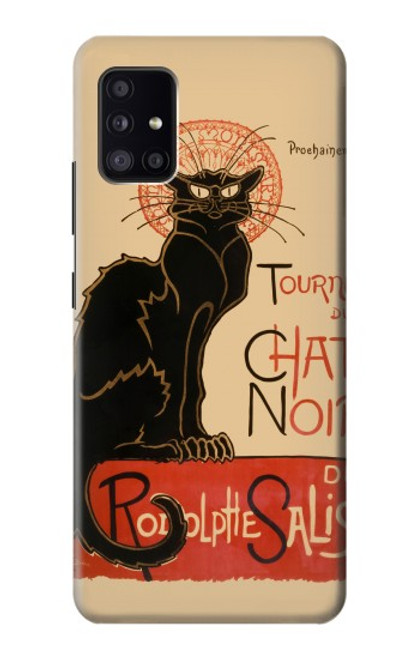 W2739 Chat Noir Black Cat Vintage Hard Case and Leather Flip Case For Samsung Galaxy A41