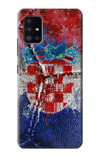 W3313 Croatia Flag Vintage Football Graphic Hard Case and Leather Flip Case For Samsung Galaxy A41