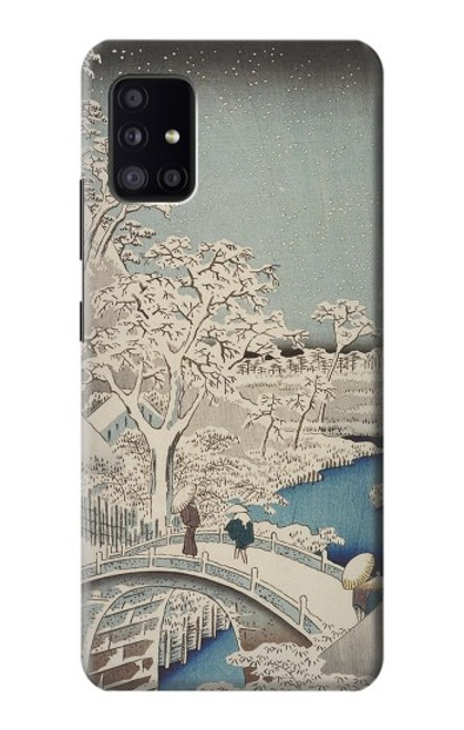 W3350 Utagawa Hiroshige Drum Bridge Yuhi Hill in Meguro Hard Case and Leather Flip Case For Samsung Galaxy A41