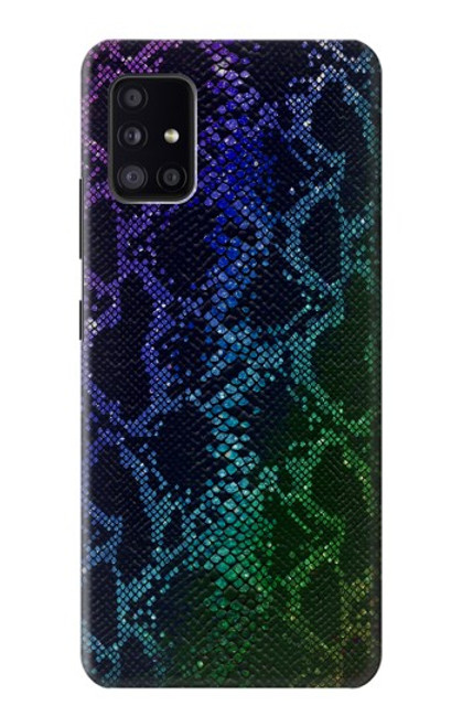 W3366 Rainbow Python Skin Graphic Print Hard Case and Leather Flip Case For Samsung Galaxy A41