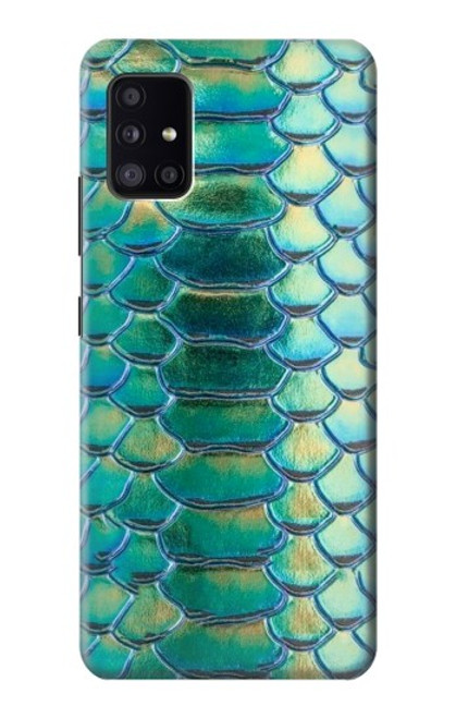 W3414 Green Snake Scale Graphic Print Hard Case and Leather Flip Case For Samsung Galaxy A41