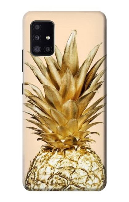 W3490 Gold Pineapple Hard Case and Leather Flip Case For Samsung Galaxy A41