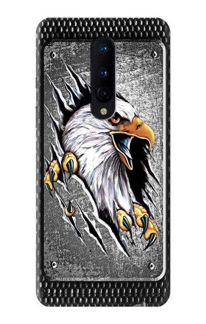 W0855 Eagle Metal Hard Case and Leather Flip Case For OnePlus 8