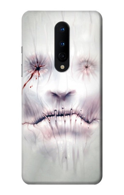 W0884 Horror Face Hard Case and Leather Flip Case For OnePlus 8