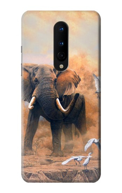W1292 Dusty Elephant Egrets Hard Case and Leather Flip Case For OnePlus 8