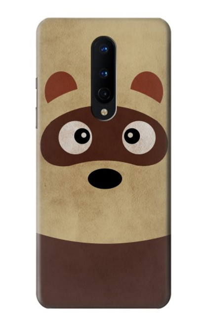 W2825 Cute Cartoon Raccoon Hard Case and Leather Flip Case For OnePlus 8