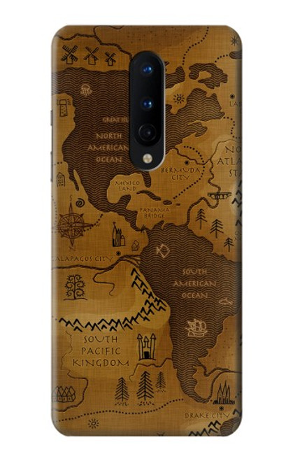 W2861 Antique World Map Hard Case and Leather Flip Case For OnePlus 8