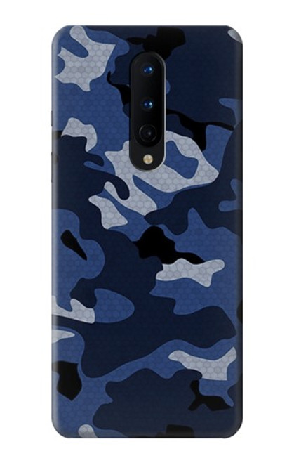 W2959 Navy Blue Camo Camouflage Hard Case and Leather Flip Case For OnePlus 8