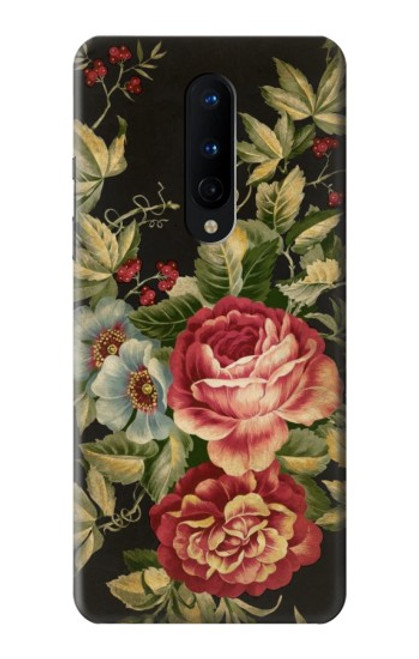 W3013 Vintage Antique Roses Hard Case and Leather Flip Case For OnePlus 8