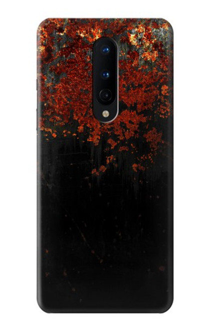 W3071 Rusted Metal Texture Graphic Hard Case and Leather Flip Case For OnePlus 8