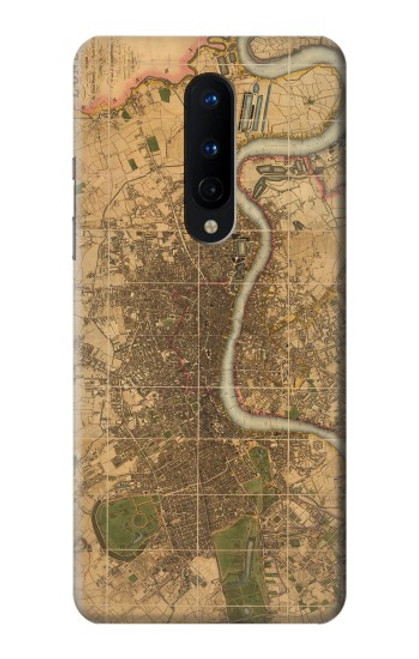 W3230 Vintage Map of London Hard Case and Leather Flip Case For OnePlus 8