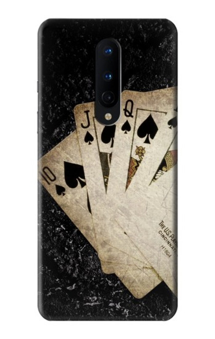 W3231 Vintage Royal Straight Flush Cards Hard Case and Leather Flip Case For OnePlus 8