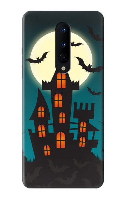 W3268 Halloween Festival Castle Hard Case and Leather Flip Case For OnePlus 8