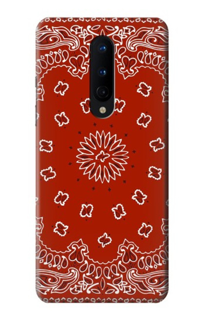 W3355 Bandana Red Pattern Hard Case and Leather Flip Case For OnePlus 8