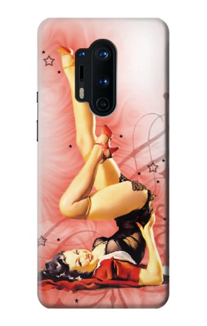 W1669 Pinup Girl Vintage Hard Case and Leather Flip Case For OnePlus 8 Pro