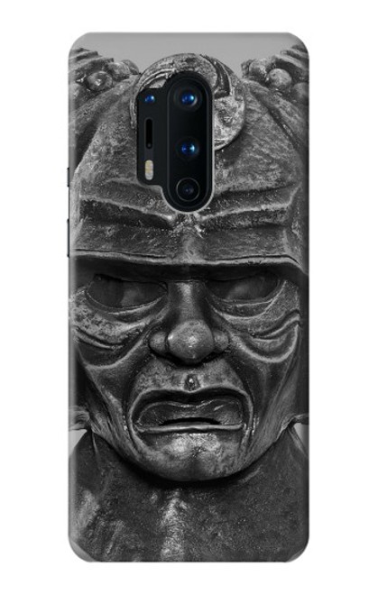 W1827 Japan Samurai Helmet Hard Case and Leather Flip Case For OnePlus 8 Pro