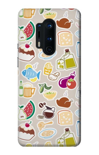 W2321 Food and Drink Seamless Hard Case and Leather Flip Case For OnePlus 8 Pro