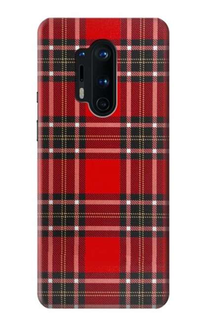 W2374 Tartan Red Pattern Hard Case and Leather Flip Case For OnePlus 8 Pro