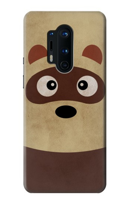 W2825 Cute Cartoon Raccoon Hard Case and Leather Flip Case For OnePlus 8 Pro