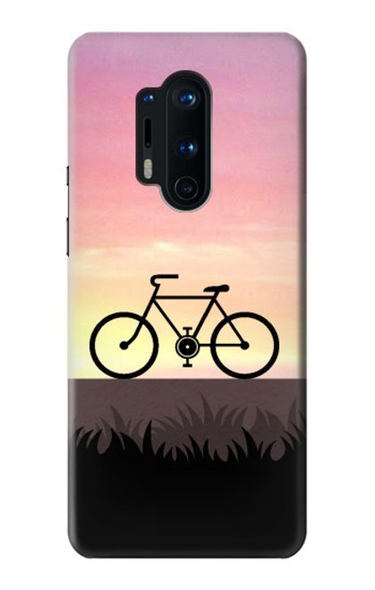 W3252 Bicycle Sunset Hard Case and Leather Flip Case For OnePlus 8 Pro