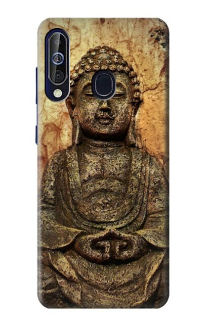 W0344 Buddha Rock Carving Hard Case and Leather Flip Case For Samsung Galaxy A60