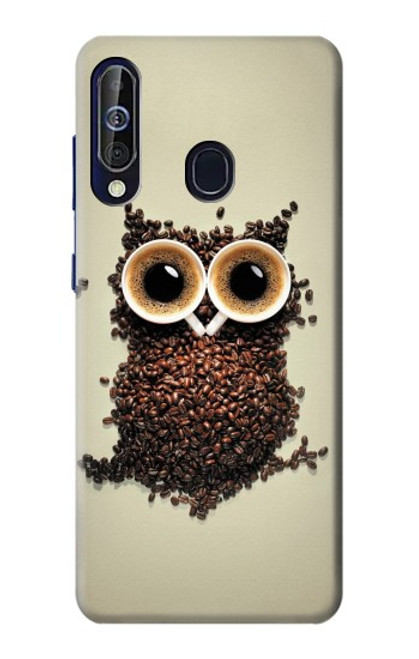 W0360 Coffee Owl Hard Case and Leather Flip Case For Samsung Galaxy A60