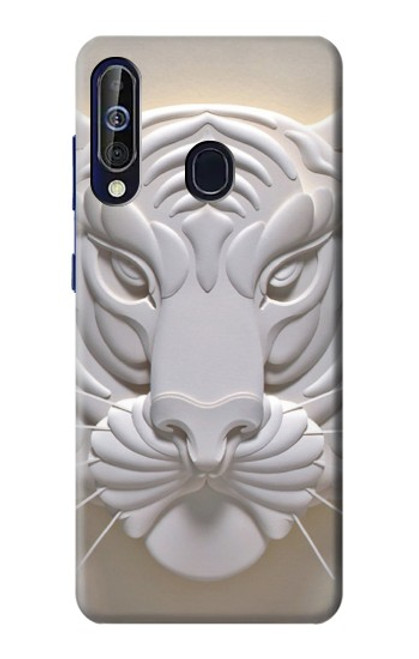 W0574 Tiger Carving Hard Case and Leather Flip Case For Samsung Galaxy A60