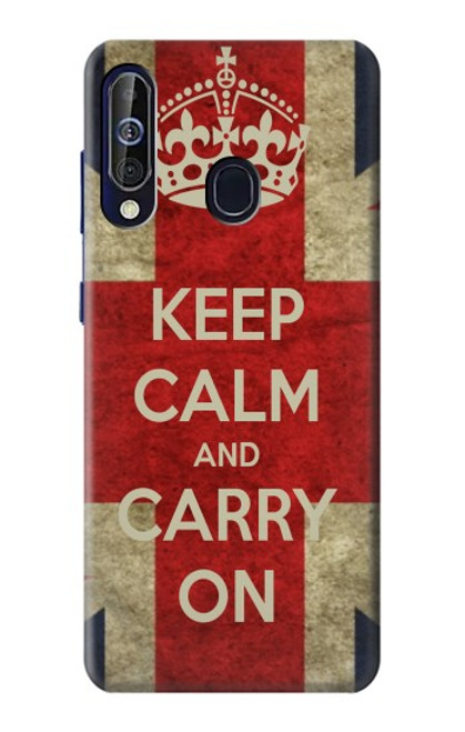 W0674 Keep Calm and Carry On Hard Case and Leather Flip Case For Samsung Galaxy A60