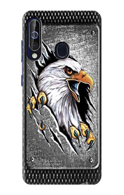 W0855 Eagle Metal Hard Case and Leather Flip Case For Samsung Galaxy A60