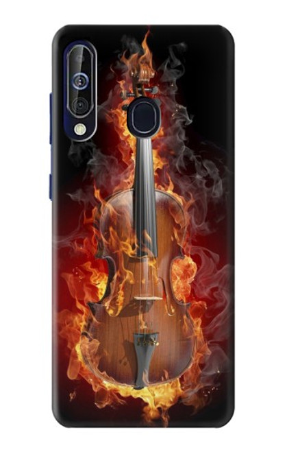 W0864 Fire Violin Hard Case and Leather Flip Case For Samsung Galaxy A60