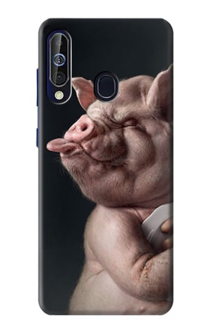 W1273 Crazy Pig Hard Case and Leather Flip Case For Samsung Galaxy A60