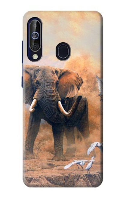 W1292 Dusty Elephant Egrets Hard Case and Leather Flip Case For Samsung Galaxy A60