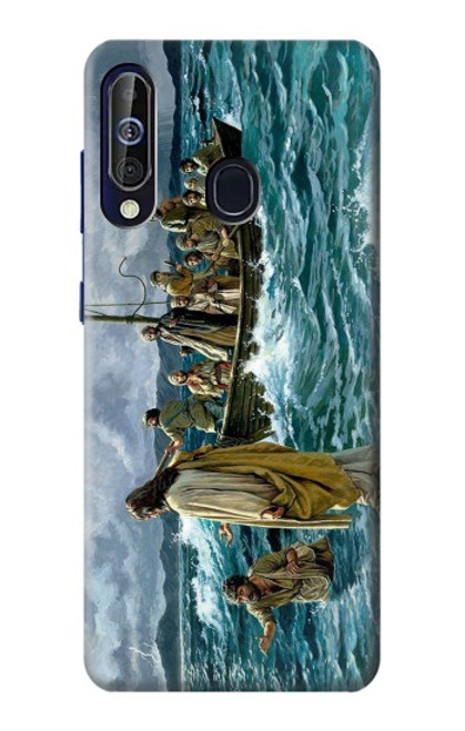 W1722 Jesus Walk on The Sea Hard Case and Leather Flip Case For Samsung Galaxy A60