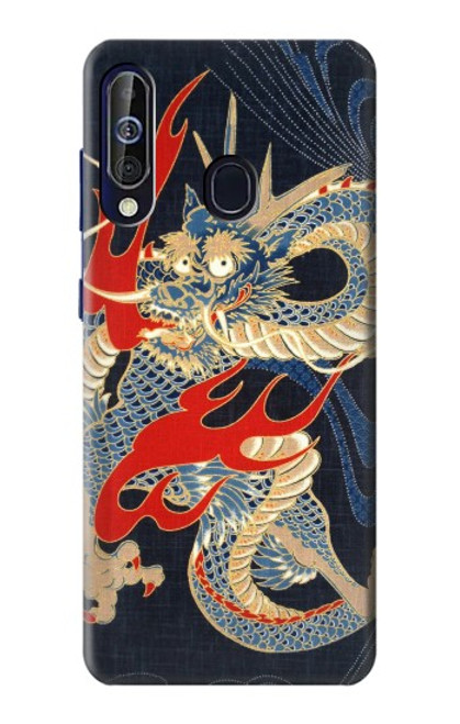 W2073 Japan Dragon Art Hard Case and Leather Flip Case For Samsung Galaxy A60