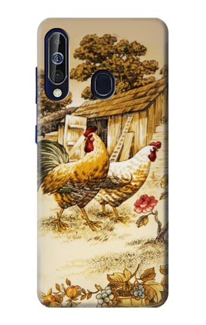 W2181 French Country Chicken Hard Case and Leather Flip Case For Samsung Galaxy A60